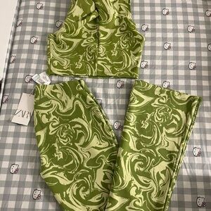 Zara Flared Jaquard matching set